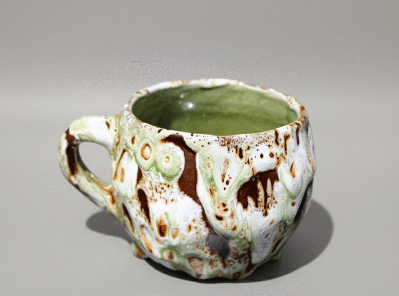 Taza de cerámica artesanal con decoración pintada a mano — CreArte en Familia